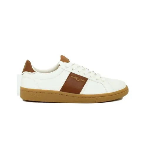 Fred Perry , Leather Debossed Branding Sneakers ,White male, Sizes: