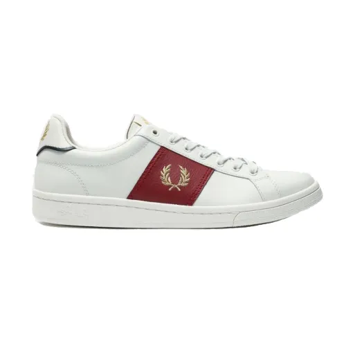 Fred Perry , Leather Side Panel Porcelain Sneakers ,White male, Sizes: