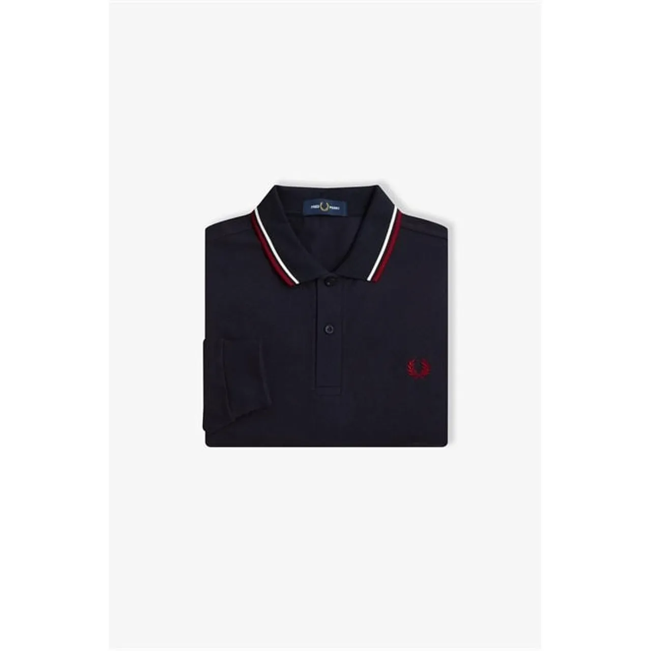 Fred Perry Long Sleeve Twin Tipped Polo Shirt - Blue