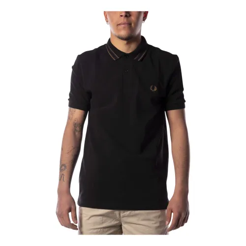 Fred Perry , Medal Stripe Pole Shirt ,Black male, Sizes: