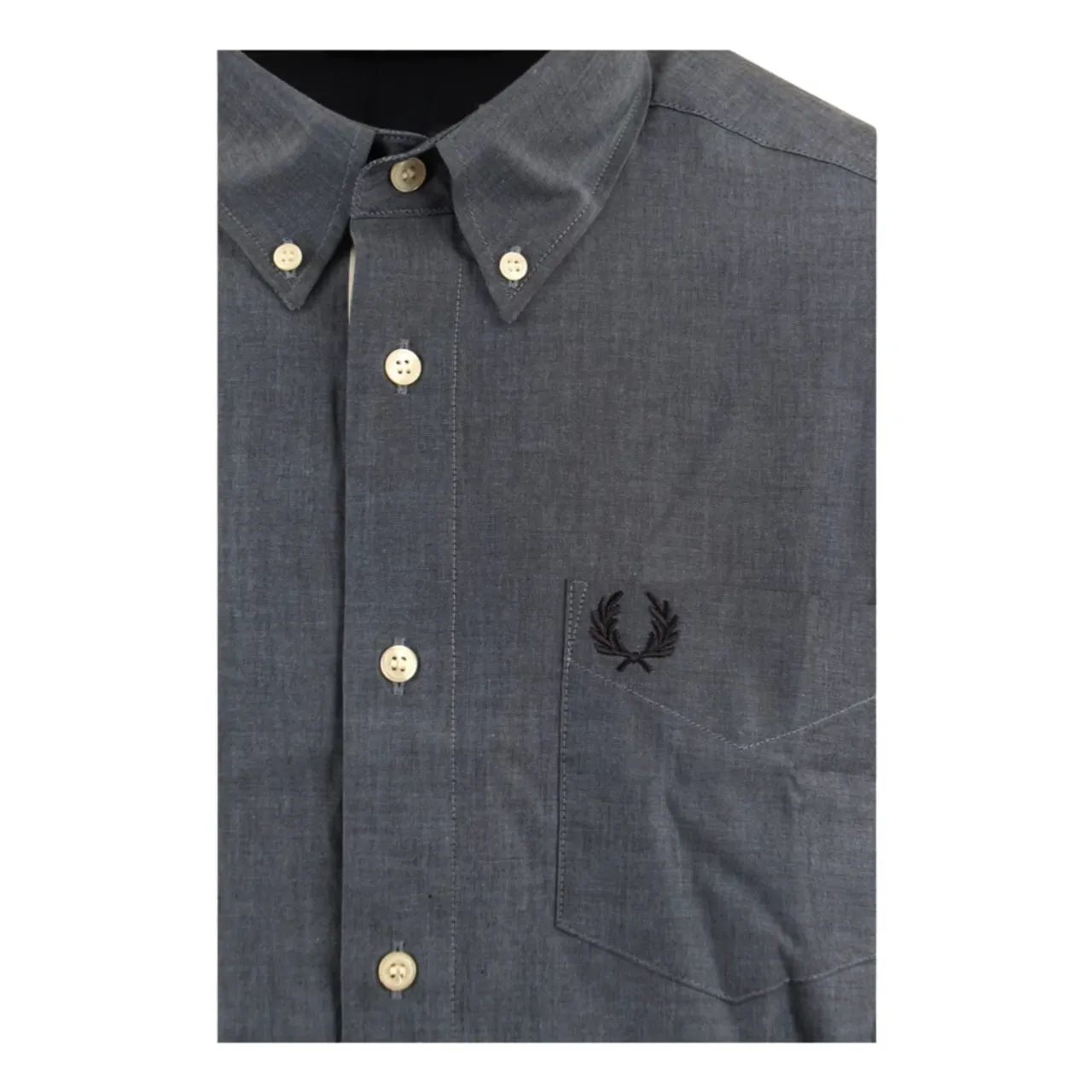 Fred Perry , Men Cotton Shirt with Classic Logo ,Blue male, Sizes: