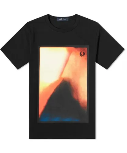 Fred Perry Mens Abstract Logo M9677 102 Black T-Shirt Cotton
