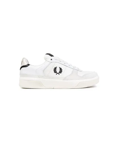 Fred Perry Mens B300 Trainers - White Leather