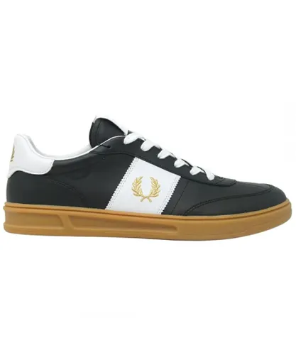 Fred Perry Mens B400 Black Leather Trainers