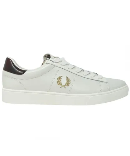 Fred Perry Mens B721 White Leather Tab Trainers