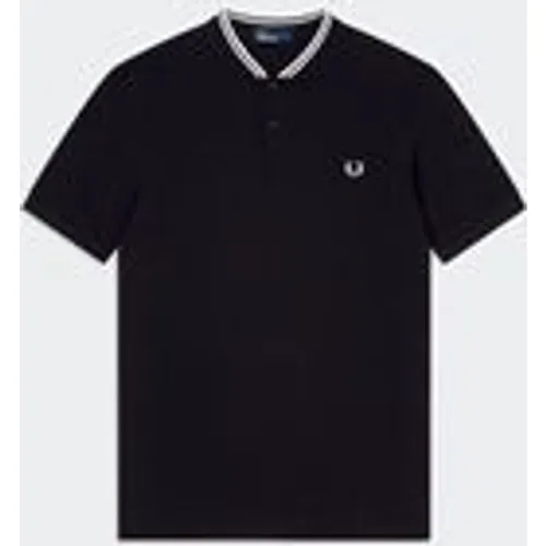 Fred Perry Men's Bomber Collar Fred Perry Shirt in Black