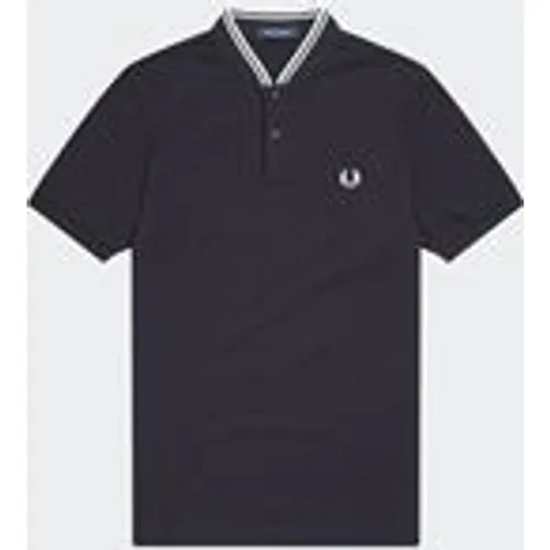Fred Perry Men's Bomber Collar Fred Perry Shirt in Navy