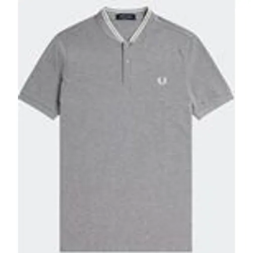 Fred Perry Men's Bomber Collar Fred Perry Shirt in Steel Marl