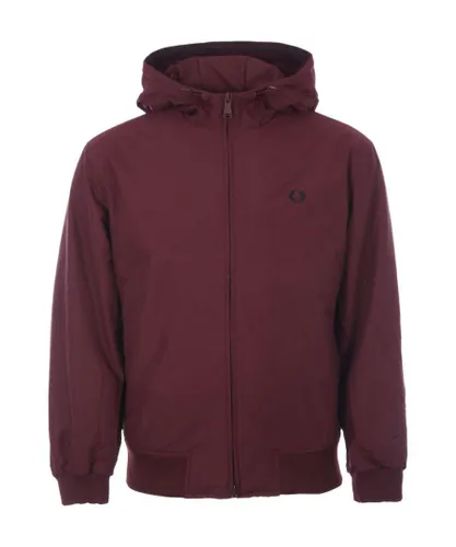 Fred Perry Mens Brentham Padded Hooded Jacket in Burgundy