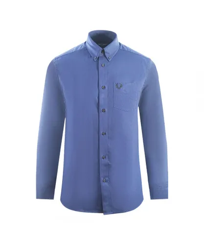 Fred Perry Mens Brushed Oxford Carbon Blue Casual Shirt