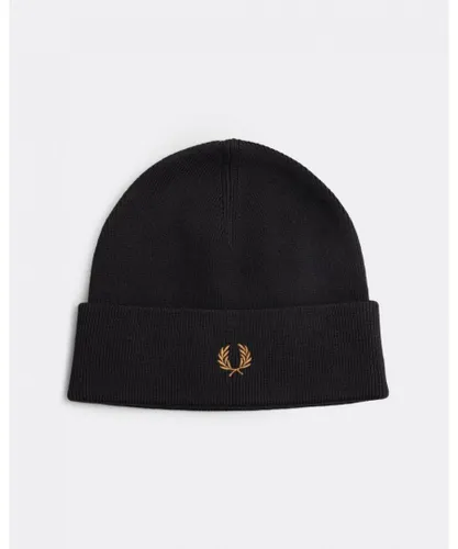 Fred Perry Mens Classic Beanie - Black - One