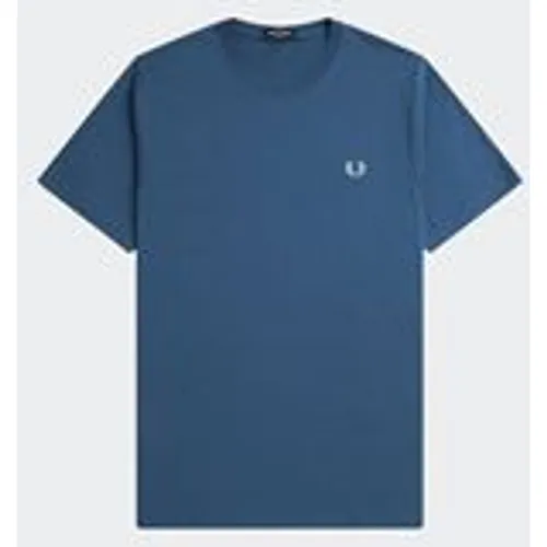 Fred Perry Men's Crew Neck T-Shirt in Midnight Blue / Light Ice