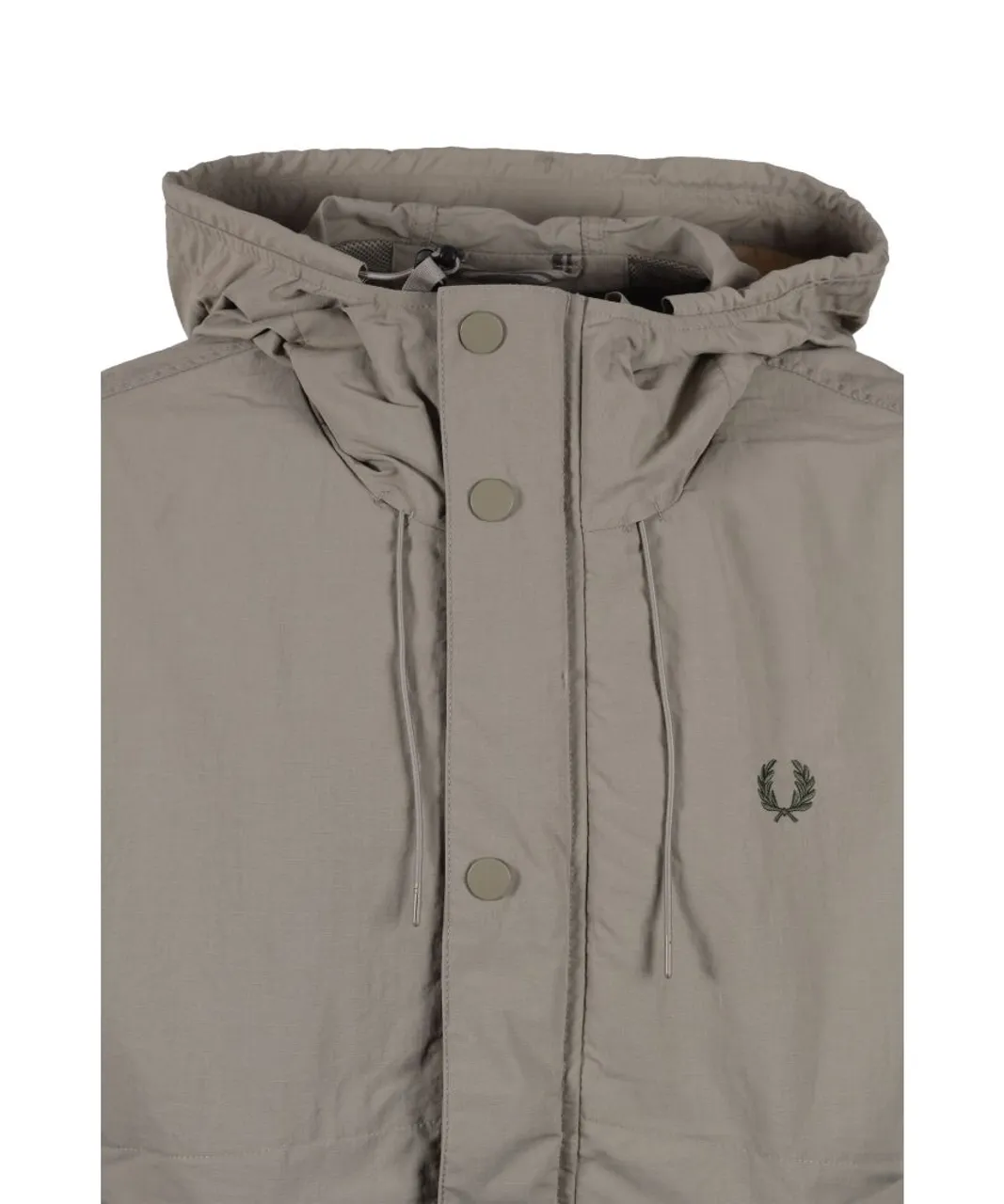 Fred Perry Mens Cropped Parka Warm Grey - Beige