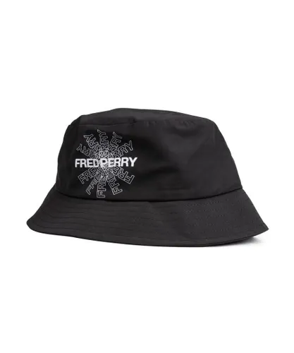 Fred Perry Mens Graphic Print Bucket Hat - Black