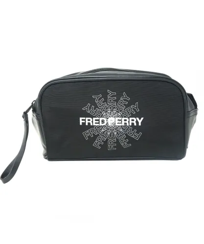 Fred Perry Mens Graphic Print Washbag Black Bag - One Size