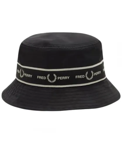 Fred Perry Mens Graphic Tape Black Bucket Hat - One