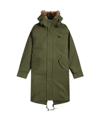 Fred Perry Mens Hooded Parka Green Jacket