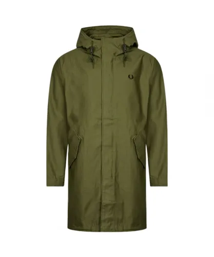 Fred Perry Mens Hooded Shell Parka Green Jacket