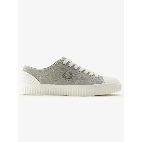 Fred Perry Mens Limestone Hughes Low Textured Suede Trainer