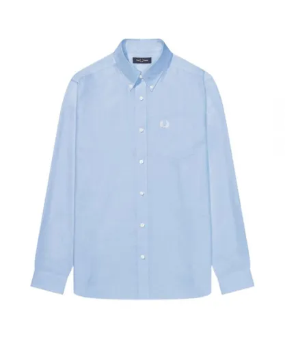 Fred Perry Mens M3551 146 Light Blue Casual Shirt Cotton