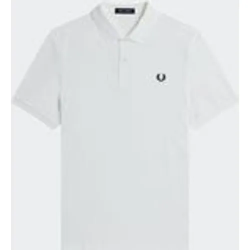 Fred Perry Men's M6000 Plain Fred Perry Polo Shirt in White / Navy