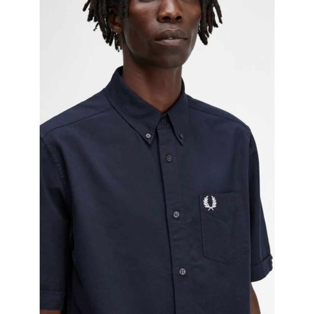 Fred Perry Mens Navy Oxford Shirt