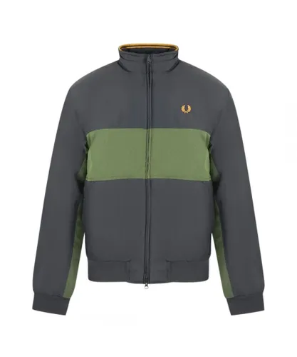 Fred Perry Mens Panel Block Black Jacket Cotton
