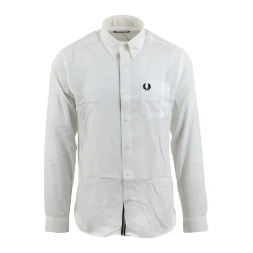 Fred Perry , Men`s Pure Cotton Button Down Shirt ,White male, Sizes: