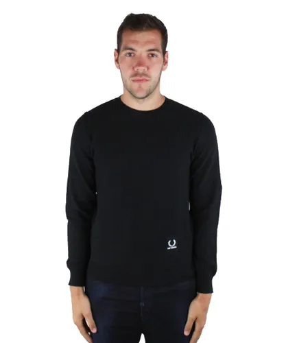 Fred Perry Mens SK1414 Crew Neck Sweater 102 Black