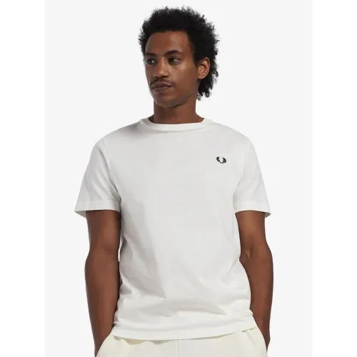 Fred Perry Mens Snow White Crew Neck T-Shirt