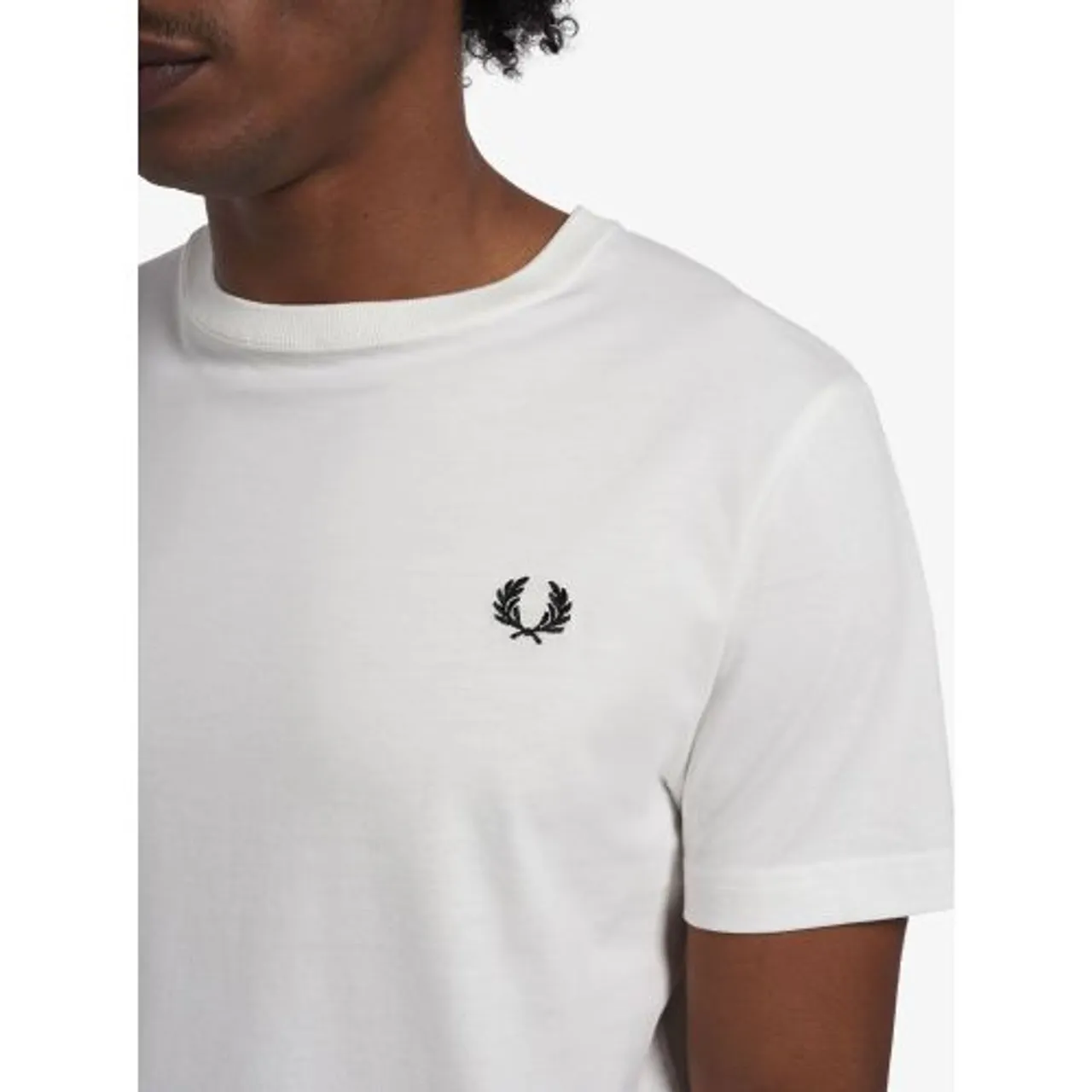Fred Perry Mens Snow White Crew Neck T-Shirt