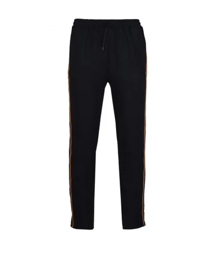 Fred Perry Mens Striped Tape Black Track Pants