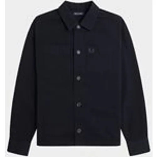 Fred Perry Men's Twill Overshirt in Black