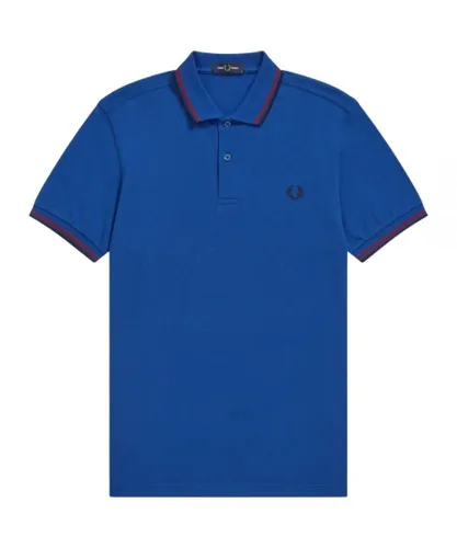 Fred Perry Mens Twin Tipped Collar M3600 M17 Blue Polo Shirt Cotton