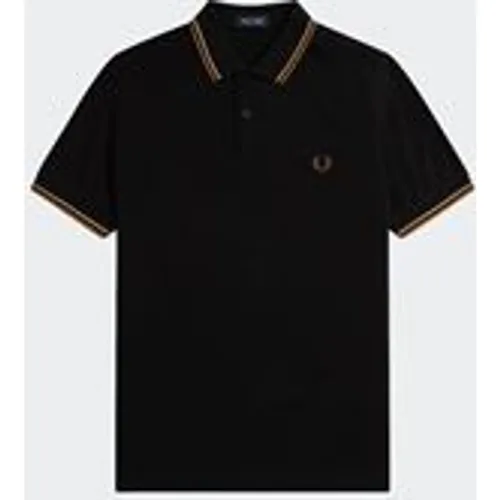 Fred Perry Men's Twin Tipped Fred Perry Shirt in Black / Warm Stone / Shaded Stone