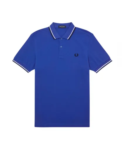 Fred Perry Mens Twin Tipped M3600 K86 Blue Polo Shirt Cotton