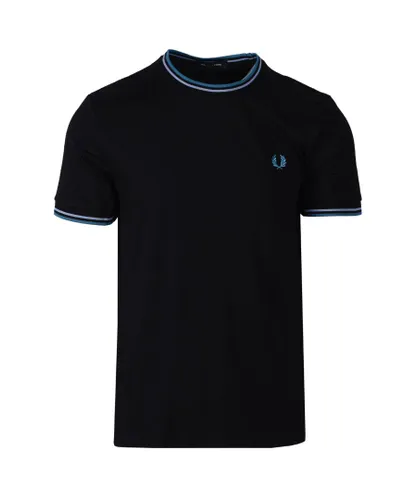 Fred Perry Mens Twin Tipped T-shirt Black