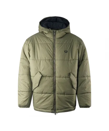 Fred Perry Mens Uniform Green Primaloft Isulated Hooded Jacket
