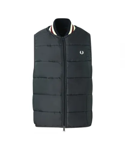 Fred Perry Mens x Lavenham Blue Quilted Gilet Jacket