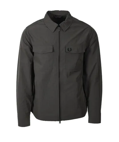 Fred Perry Mens Zip Overshirt Field Green