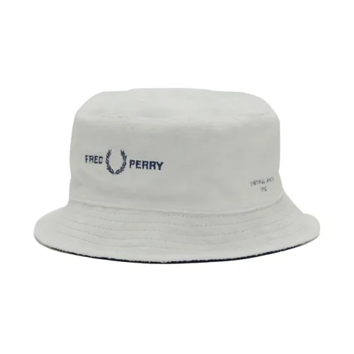 Fred Perry , Micro Piquet Fisherman Hat ,White unisex, Sizes: ONE