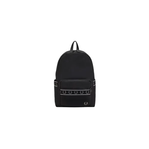 Fred Perry , Nylon Backpack with Logo Stripe ,Black unisex, Sizes: ONE SIZE
