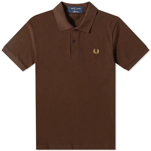 Fred Perry , Original Plain Polo Rich Brown ,Brown male, Sizes: