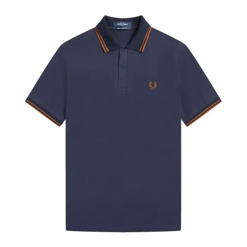 Fred Perry , Original Twin Tipped Polo Navy/Ice/Ice ,Blue male, Sizes: