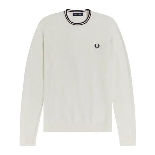Fred Perry , Oversized Knit Sweater ,White male, Sizes: