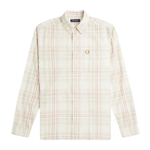 Fred Perry , Plaid Tartan Long Sleeve Shirt ,Multicolor male, Sizes: