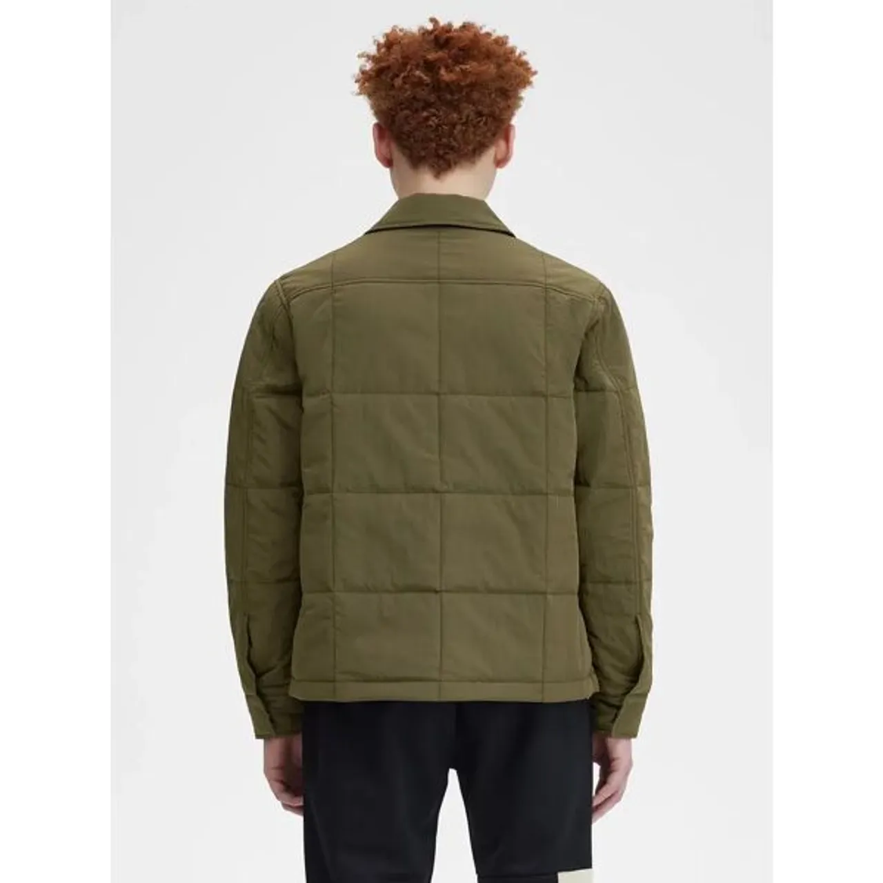 Fred Perry Quilted Overshirt, Uniform Green - Uniform Green - Male