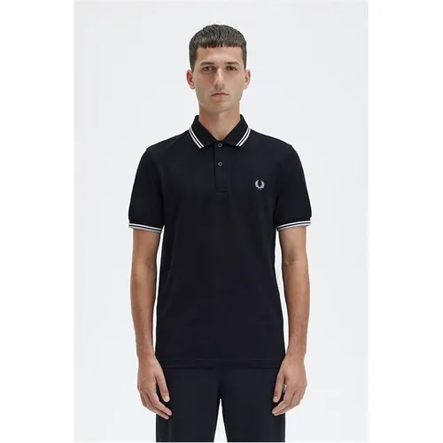 Fred Perry Short Sleeve Twin Tipped Polo Shirt - Black