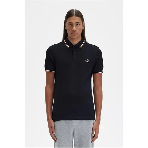 Fred Perry Short Sleeve Twin Tipped Polo Shirt - Black