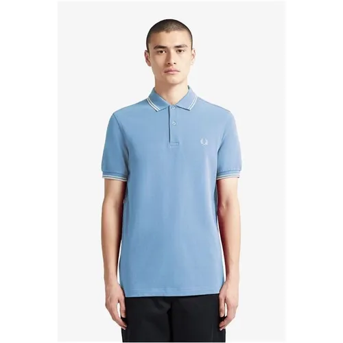 Fred Perry Short Sleeve Twin Tipped Polo Shirt - Blue